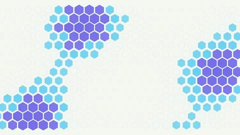 Hexagon Dynamic Grid Animation Background with Geometric Shapes Design 库存影片 334018260
