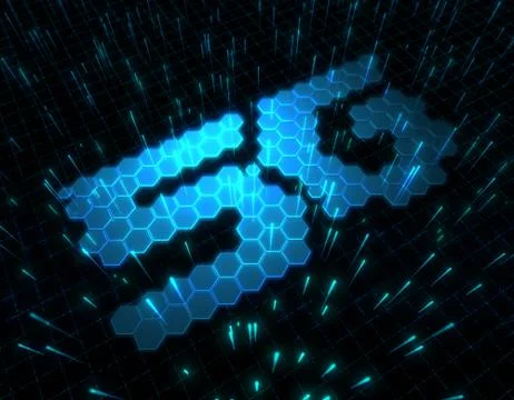 Hexagon Electronic Technology, 5G, Data Security Stock Illustration