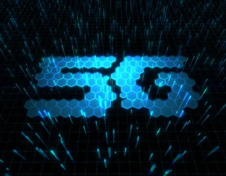 Hexagon Electronic Technology, 5G, Data Security Stock Illustration