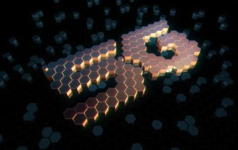 Hexagon Electronic Technology, 5G, Data Security Stock Illustration