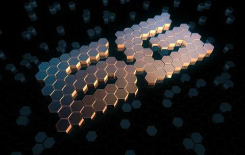 Hexagon Electronic Technology, 6G, Data Security Stock Illustration