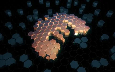 Hexagon Electronic Technology, Euro, Data Security Stock Illustration