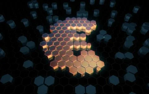 Hexagon Electronic Technology, Euro, Data Security Stock Illustration