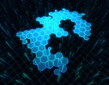 Hexagon Electronic Technology, Pound Sterling, Data Security Stock Illustration