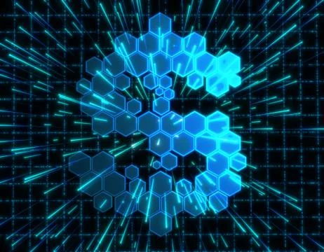 Hexagon Electronic Technology, US Dollar, Data Security Stock Illustration