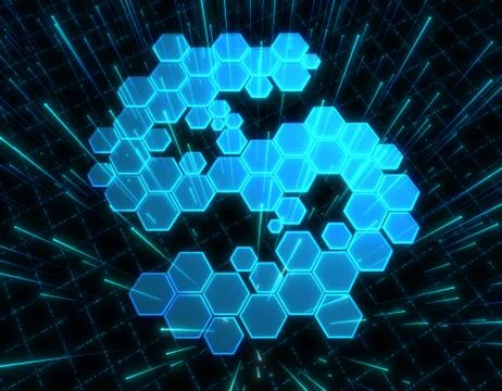 Hexagon Electronic Technology, US Dollar, Data Security Illustrazione stock