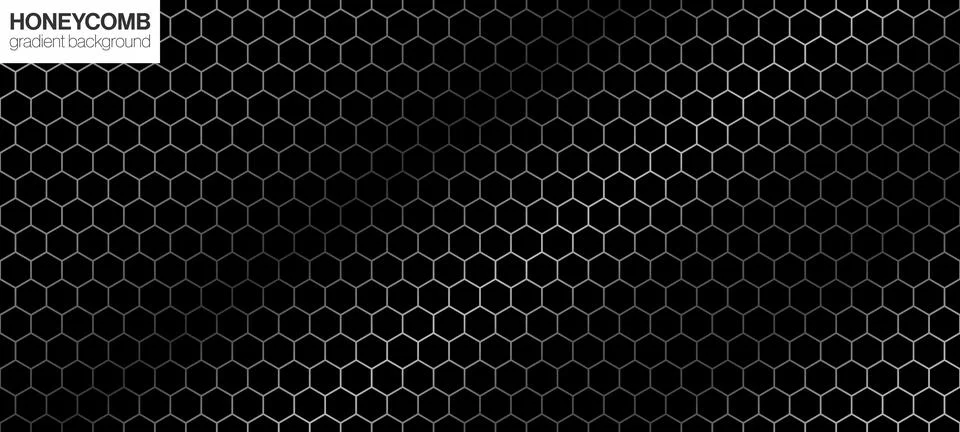 Hexagon fiber mesh seamless pattern. Carbon honeycomb bg with gradient. Stock Illustration