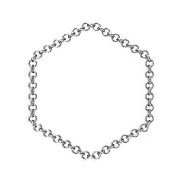 Hexagon frame of chain. Isolated on white background. Vector illustration. 스톡 일러스트