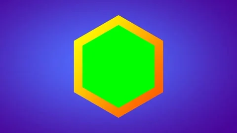 Hexagon Frame Greenscreen Stock Footage 335667478