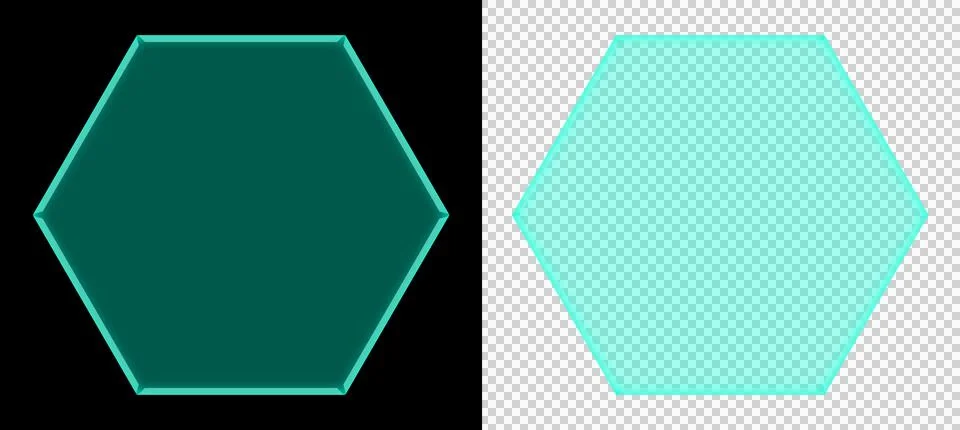 Hexagon Frame Interface with Neon Cyan Light Border Futuristic Glowing for Techn 库存插图
