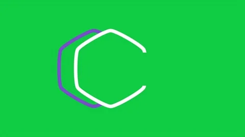 Hexagon Frame Lower Third Purple Title Box Green Screen Background 스톡 동영상 347132728