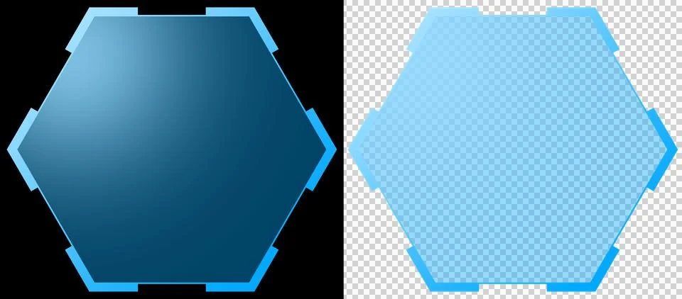 Hexagon Futuristic Blue Technology Interface Frame with Abstract Cyber Digital G Ilustração Stock