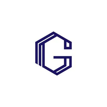 Hexagon G letter vector line logo design Stock Illustration