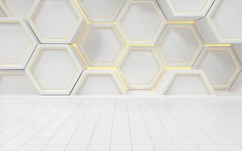 Hexagon geometric background, technology concept, 3d rendering. 스톡 일러스트