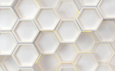 Hexagon geometric background, technology concept, 3d rendering. 스톡 일러스트