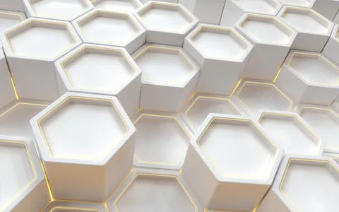Hexagon geometric background, technology concept, 3d rendering. 스톡 일러스트