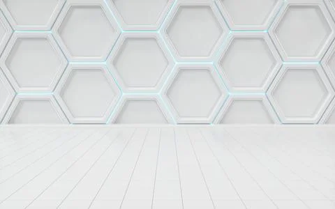 Hexagon geometric background, technology concept, 3d rendering. 스톡 일러스트