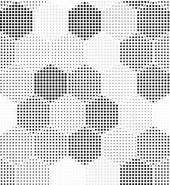 Hexagon geometric pattern vector seamless halftone design. Dot hexagon texture Stockillustratie
