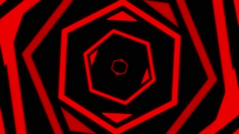 Hexagon Geometric Patterns Audio Reactive L Red Animation Loop Video stock 232871216
