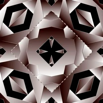 Hexagon geometric seamless pattern. Abstract vector 3d background wallpaper w Illustrazione stock