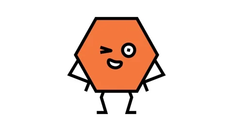 Hexagon geometric shape character color icon animation Stock Footage 326102287
