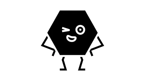 Hexagon geometric shape character glyph icon animation Stock Footage 326159851