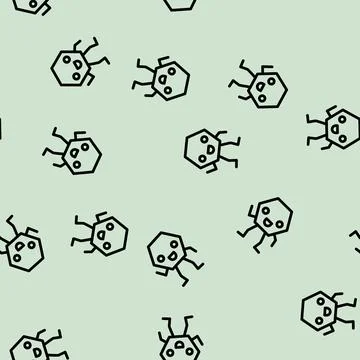 Hexagon geometric shape character line vector seamless pattern 库存插图