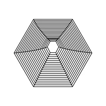 Hexagon geometric shape creating abstract perspective tunnel Stock Illustration