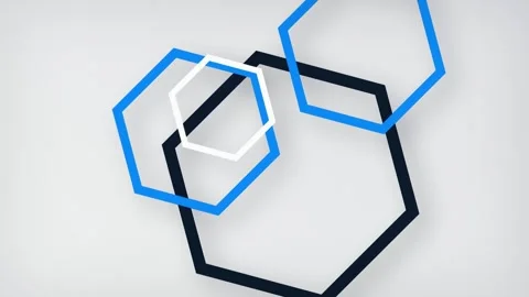 Hexagon geometric shapes rotating seamless loop motion background Stockbeeldmateriaal 345289229