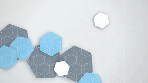 Hexagon geometric shapes seamless loop motion background Stock Footage 345289220