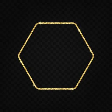 Hexagon glitter frame. Stock Illustration