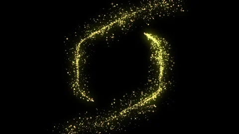 Hexagon Gold Particles Trail Stock Footage 257706953
