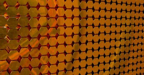 Hexagon gold Stock Photos