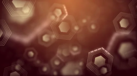 Hexagon Gray-Orange Background. Stock Footage 62909138