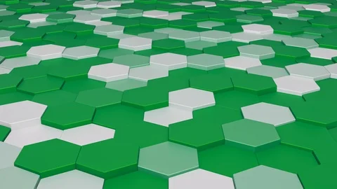 Hexagon green texture hopping, 4k background, cg animation stock loop video, Video stock 113829337