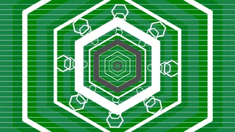 Hexagon green white background pattern geometric design shapes pentagon shape Stock Footage 314065170