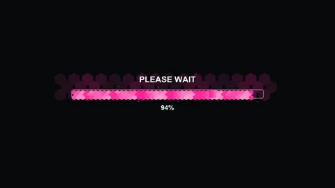 Hexagon grid animation shows progress of load with percentage and waiting m.. Stock Footage 326937006