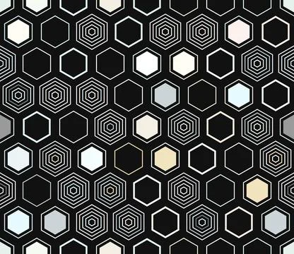 Hexagon grid background. Geometric elements of varied style and color. Hexa.. Stock Illustration
