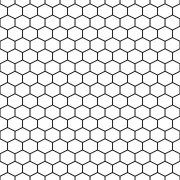 Hexagon grid cells vector seamless pattern. Stock Illustration