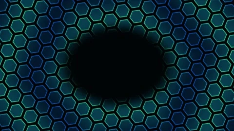Hexagon Grid With Central Copy Space Background  Hexagon Stock Footage 341751241