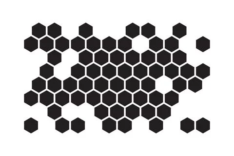 Hexagon grid icon in flat style. Hexagonal vector illustration on isolated .. Stock Illustration