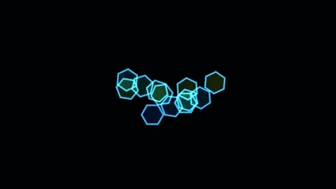 Hexagon Grid Interface Elements Animation Seamless Loop Video stock 341701936