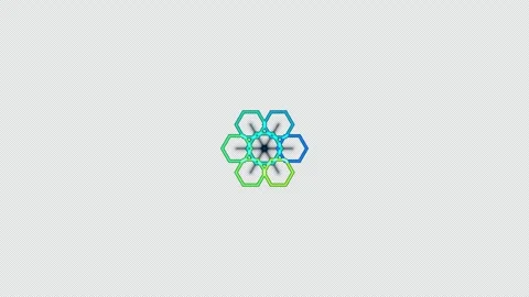 Hexagon Grid Interface Elements Animation Seamless Loop Video stock 341712980
