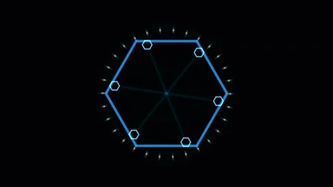 Hexagon Grid Interface Elements Animation Seamless Loop Stock Footage 341756799