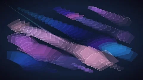 Hexagon Grid Motion Loop - Vibrant Blue Purple Pink Gradient Backdrop 스톡 동영상 341564341