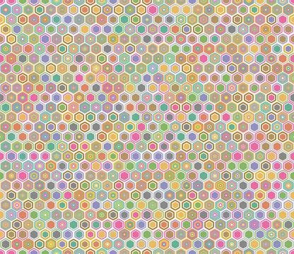 Hexagon grid pattern. Geometric elements of varied style and color. Hexagon.. Stock Illustration