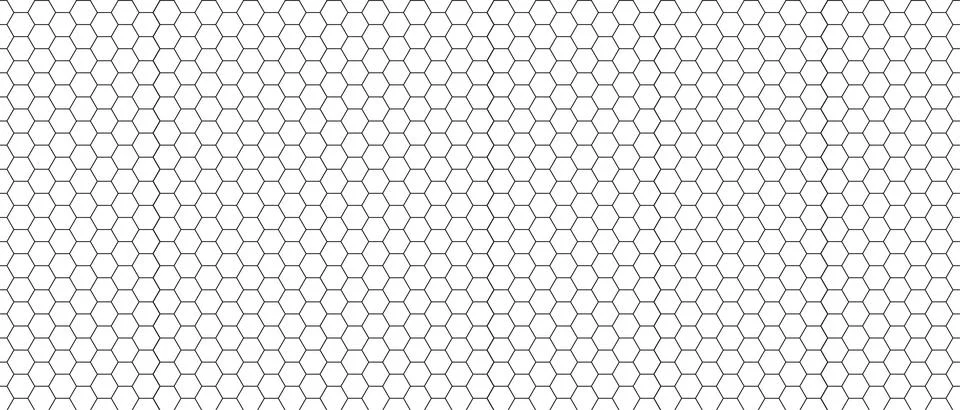 Hexagon grid seamless pattern. White geometric structure background. Vector i Stock Illustration