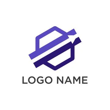 Hexagon Growth Logo Stock Illustration
