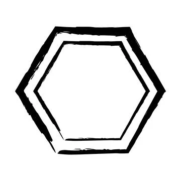 Hexagon grunge texture element frame border shape icon for decorative vinta.. Stock Illustration