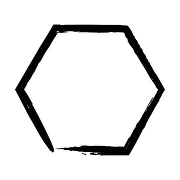 Hexagon grunge texture element frame border shape icon for decorative vinta.. Stock Illustration